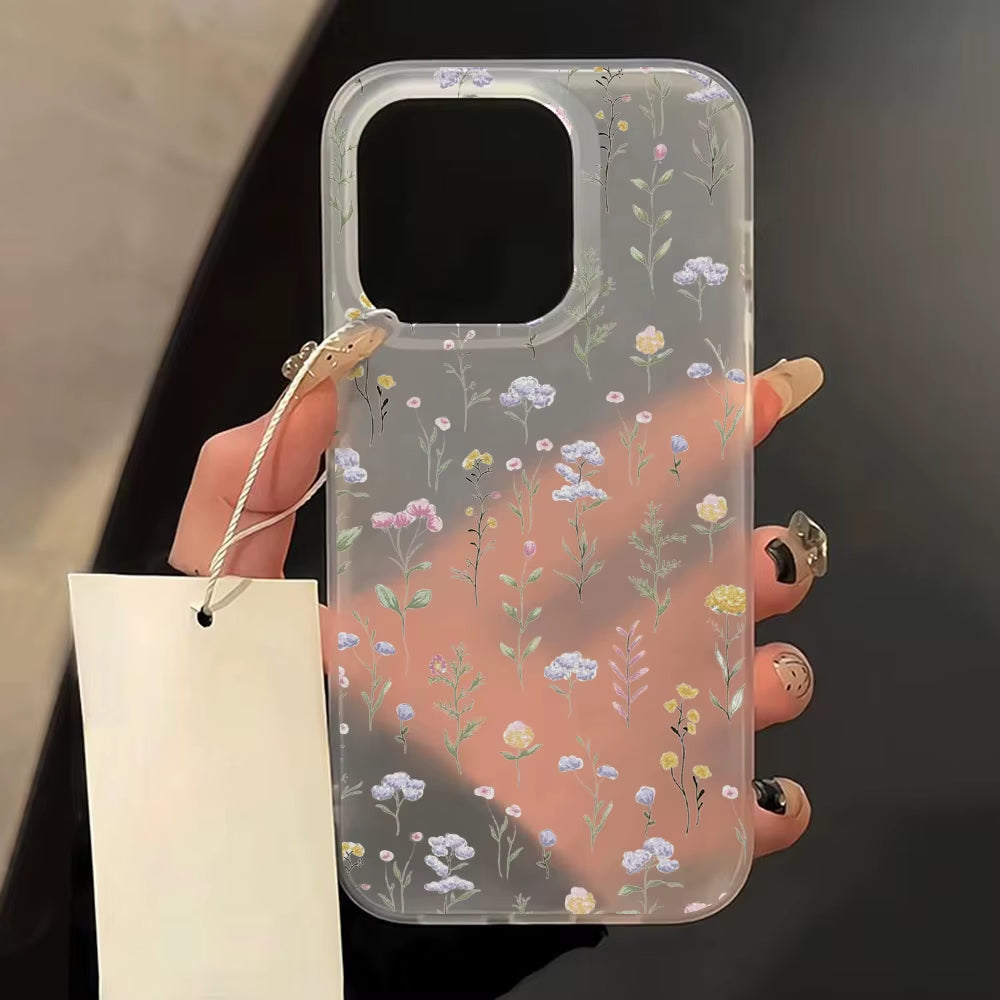 Flowers Phone Case for Iphone 16 Pro Case Iphone 18 Pro 15 11 14 17 Pro Max 12 13 Mini Translucent Slim Silky Skin Matte Cover