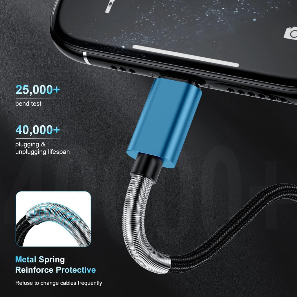 2Pack 10Ft Iphone Fast Charger Cable, [Apple Mfi Certified] Long USB C to Lightning Cable 10 Foot, High Fast 10 Feet Apple Charging Cord for Apple Iphone 14/14 Pro Max/13 Mini/12/11/Xs/Xr/8/7Plus,Ipad