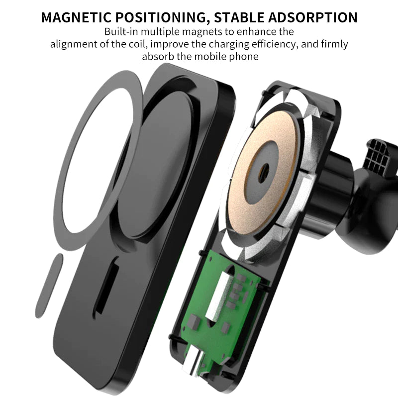 65W Magnetic Wireless Car Charger Air Vent Mount Phone Holder for Iphone 14 13 12 Pro Max Car Fast Wireless Charging Station