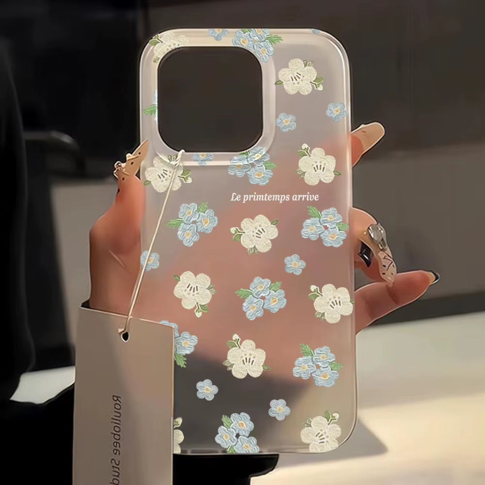 Flowers Phone Case for Iphone 16 Pro Case Iphone 18 Pro 15 11 14 17 Pro Max 12 13 Mini Translucent Slim Silky Skin Matte Cover