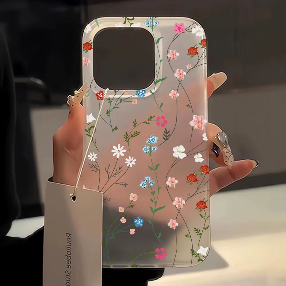 Flowers Phone Case for Iphone 16 Pro Case Iphone 18 Pro 15 11 14 17 Pro Max 12 13 Mini Translucent Slim Silky Skin Matte Cover