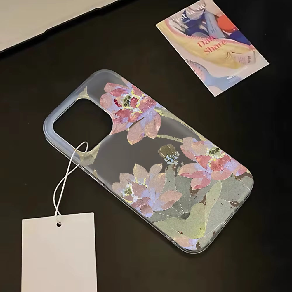 Flowers Phone Case for Iphone 16 Pro Case Iphone 18 Pro 15 11 14 17 Pro Max 12 13 Mini Translucent Slim Silky Skin Matte Cover